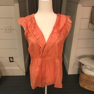Coral Ruffled Tank
